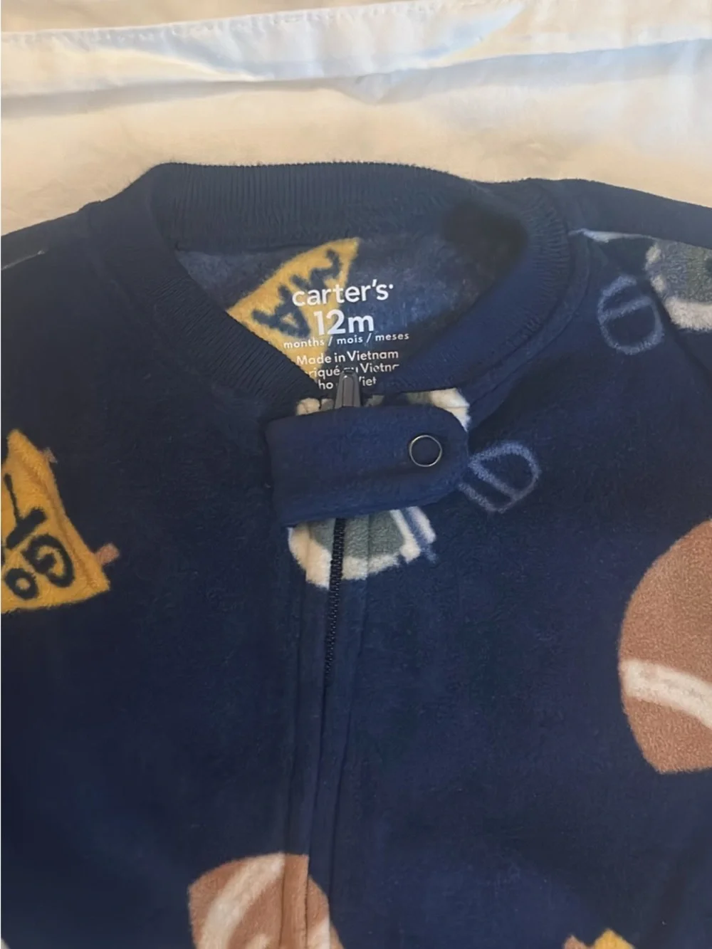 Carter's Navy Football & Blue Plaid Footed One-Pieces (3 Pack)